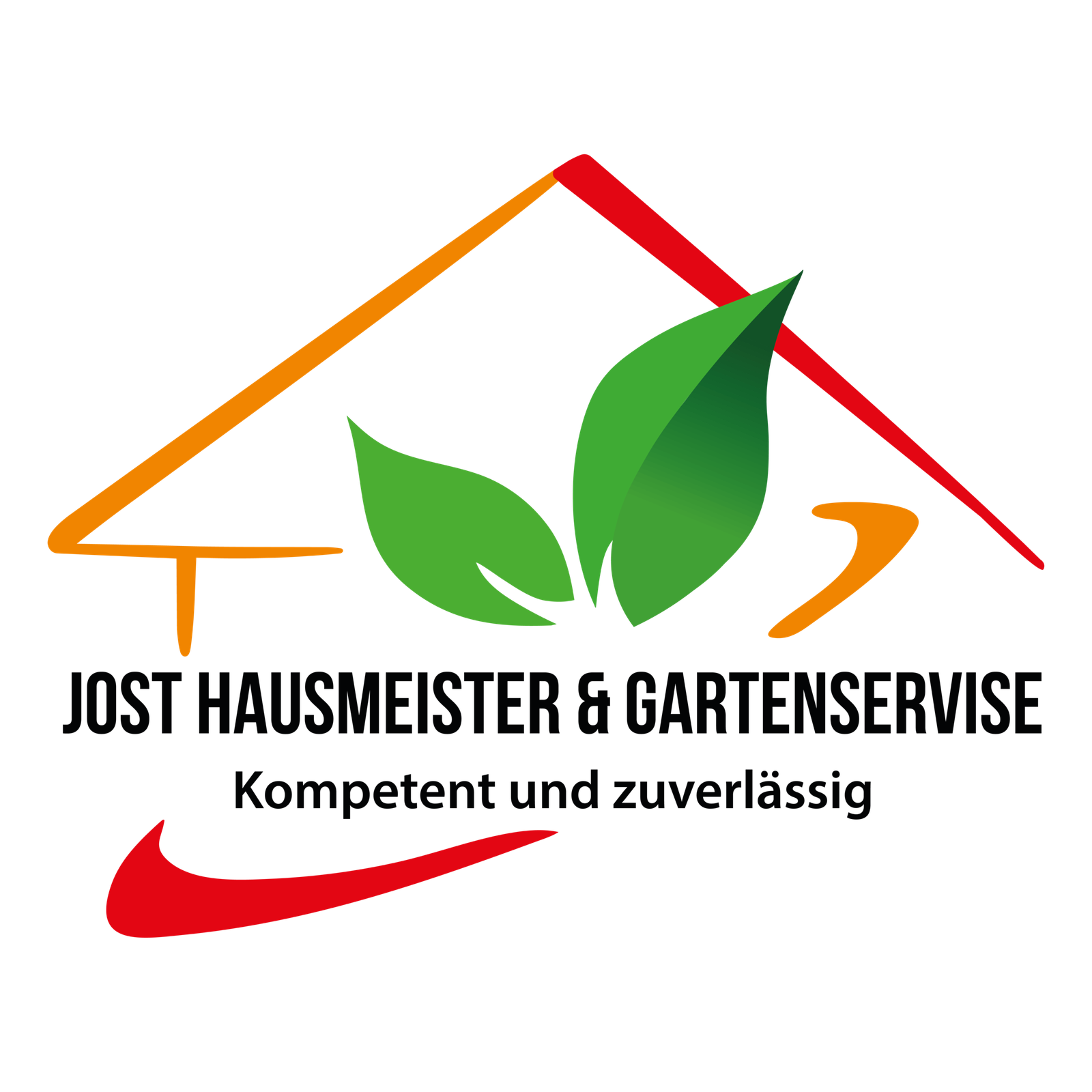 Offizielles Logo von Jost Hausmeister & Gartenservice mit grünem Blatt-Symbol